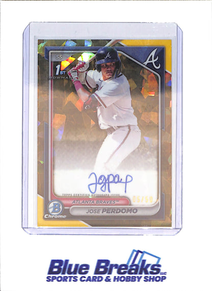 2024 Bowman Sapphire - Jose Perdomo - 1st Bowman Autograph - 5/50 - Atlanta Braves - Baseball - #CSPA-JP
