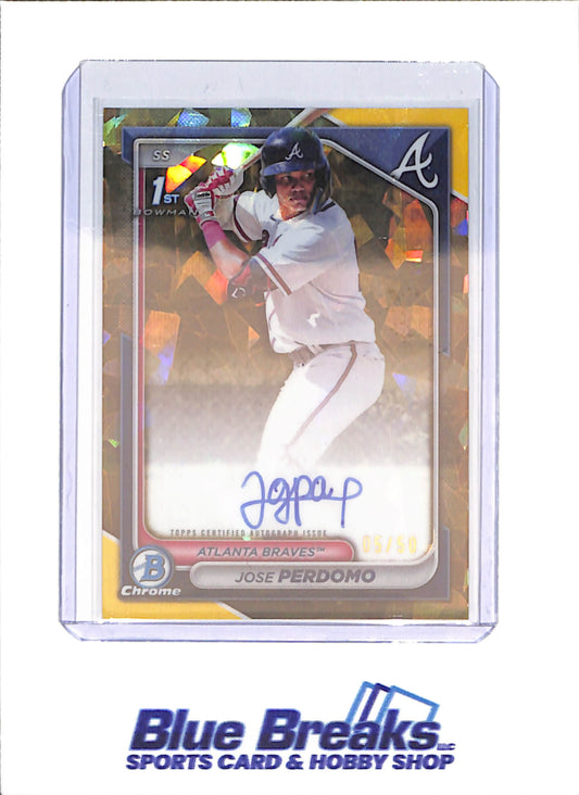 2024 Bowman Sapphire - Jose Perdomo - 1st Bowman Autograph - 5/50 - Atlanta Braves - Baseball - #CSPA-JP