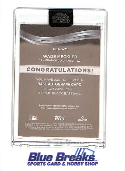 2024 Topps Chrome Black - Wads Meckler - Autograph - RC - 150/150 - San Francisco Giants - Baseball - #CBA-WM