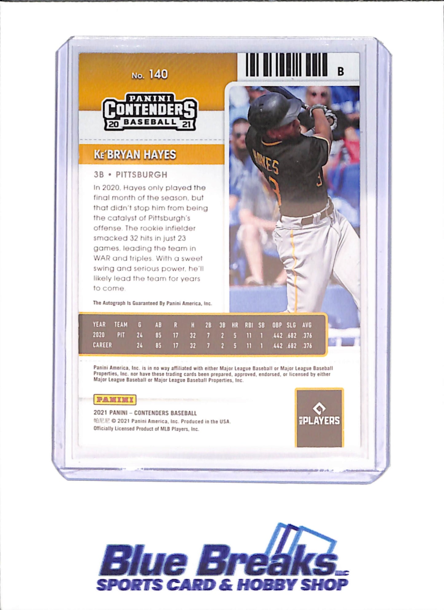 2021 Panini Contenders - Ke'Bryan Hayes - Building Blocks Ticket Autograph - RC - 10/10 - Pittsburgh Pirates - Baseball - #140 -