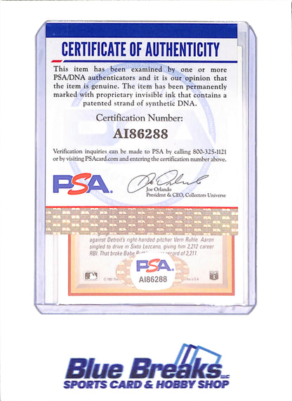 1991 Baseball Heroes - Hank Aaron - In Person Autograph - PSA DNA - Milwaukee Brewers - Baseball - #24