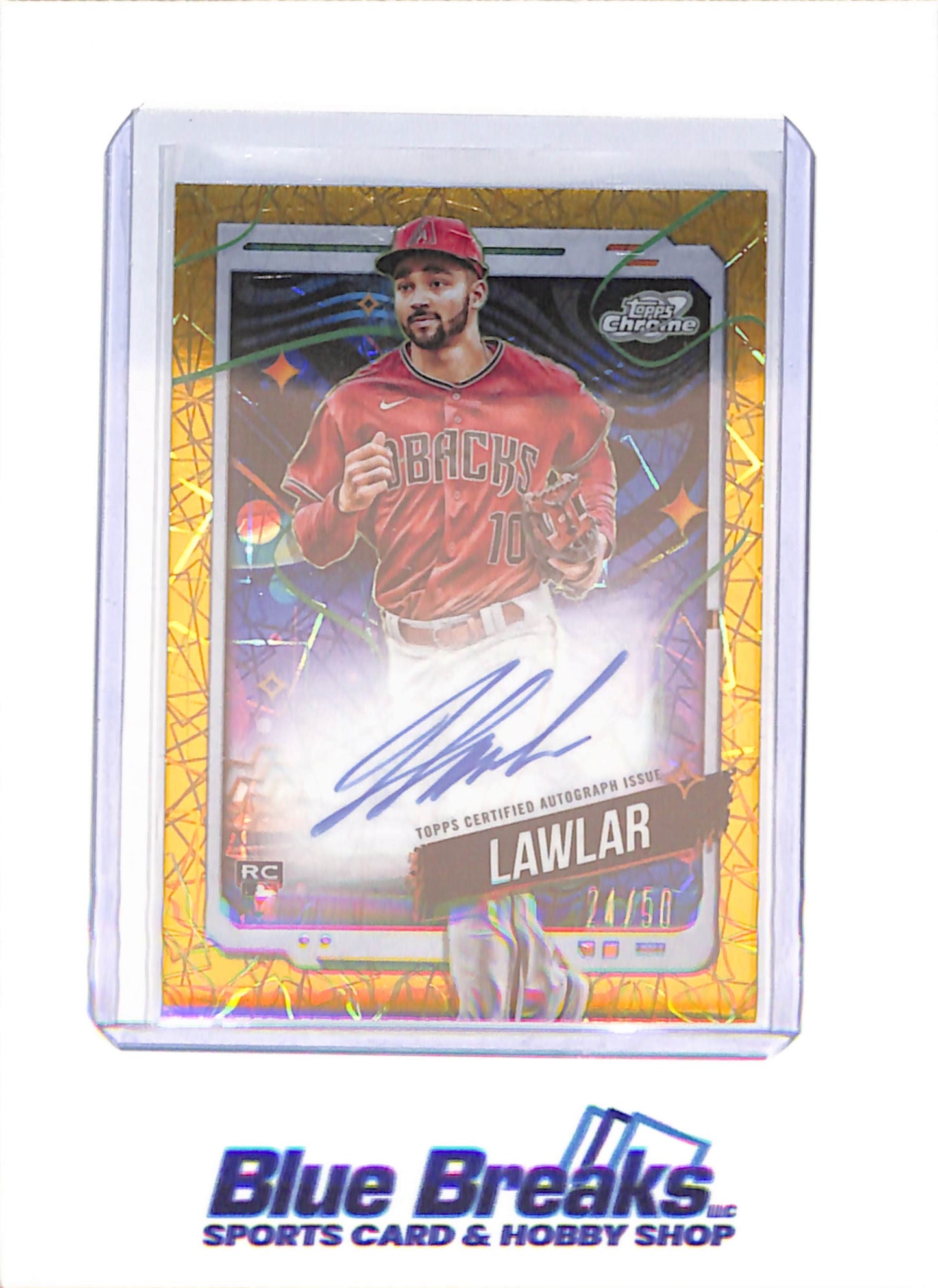 2024 Topps Cosmic Chrome - Jordan Lawlar - Gold Variation Autograph - RC - 24/50 - Arizona Diamondbacks - Baseball - #CCA-JLA