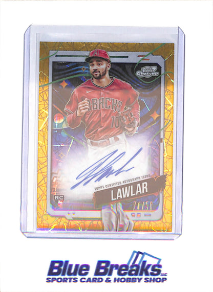 2024 Topps Cosmic Chrome - Jordan Lawlar - Gold Variation Autograph - RC - 24/50 - Arizona Diamondbacks - Baseball - #CCA-JLA