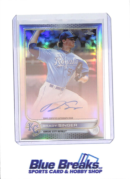 2022 Topps Chrome - Brady Singer - Autograph - 434/499 - Kansas City Royals - Baseball - #CVA-BS