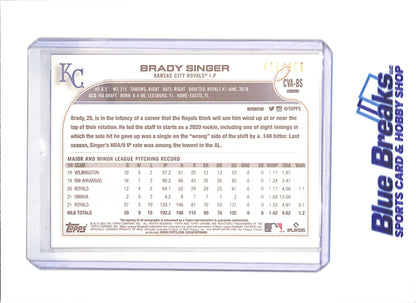 2022 Topps Chrome - Brady Singer - Autograph - 434/499 - Kansas City Royals - Baseball - #CVA-BS