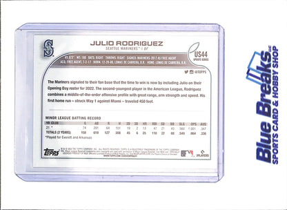 2022 Topps Update - Julio Rodriguez - RC - Seattle Mariners - Baseball - #US44