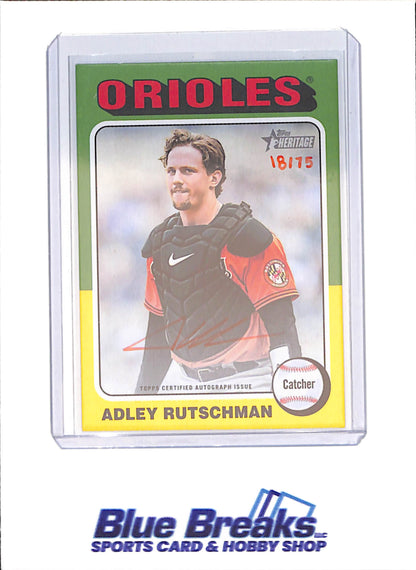 2024 Topps Heritage - Adley Rutschman - Autograph - Red Ink - 18/75 - Baltimore Orioles - Baseball - #ROAAR