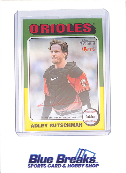 2024 Topps Heritage - Adley Rutschman - Autograph - Red Ink - 18/75 - Baltimore Orioles - Baseball - #ROAAR