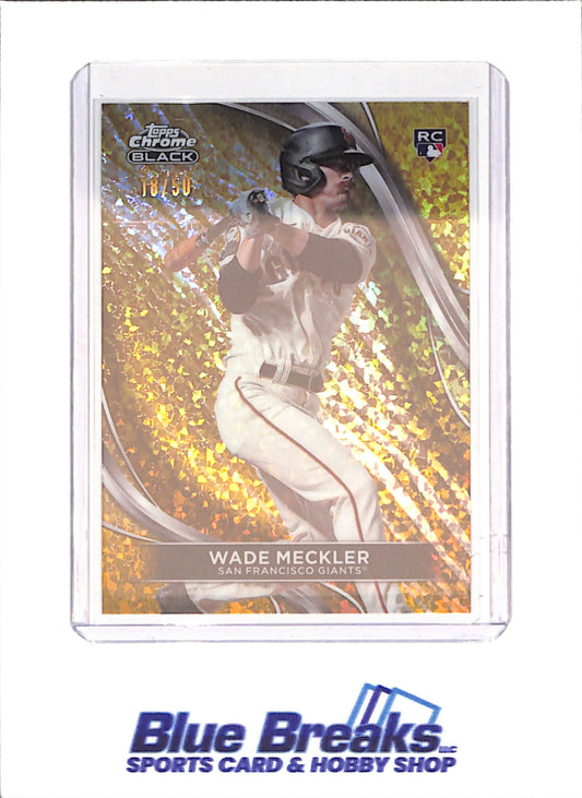 2024 Topps Chrome Black - Wade Meckler - RC - 18/50 - Gold Mini Diamond - San Francisco Giants - Baseball - #47