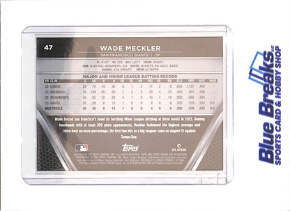 2024 Topps Chrome Black - Wade Meckler - RC - 18/50 - Gold Mini Diamond - San Francisco Giants - Baseball - #47