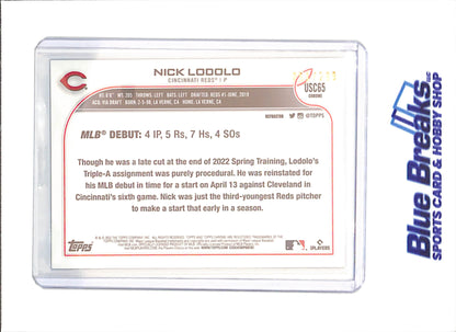 2022 Topps Chrome - Nick Lodolo - RC - 51/299 - Cincinnati Reds - Baseball - #USC65