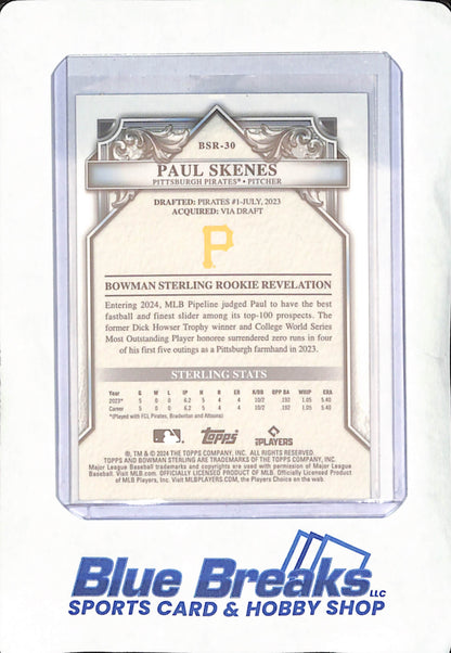 2024 Bowman Sterling - Paul Skenes - RC - Pittsburgh Pirates - Baseball - #BSR-30