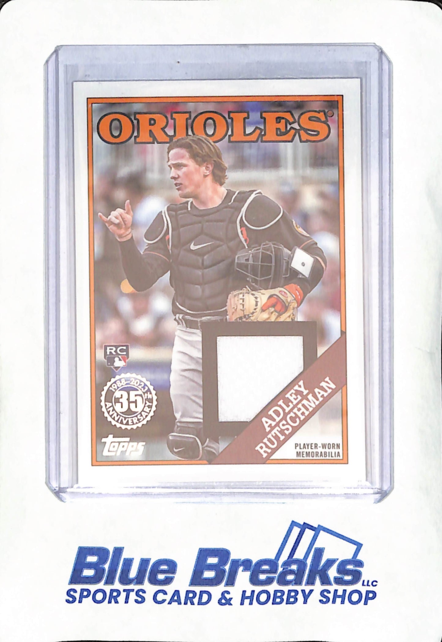 2023 Topps - Adley Rutschman - 1988 35th Anniversary Relic - RC - Baltimore Orioles - Baseball - #BBR-ARU