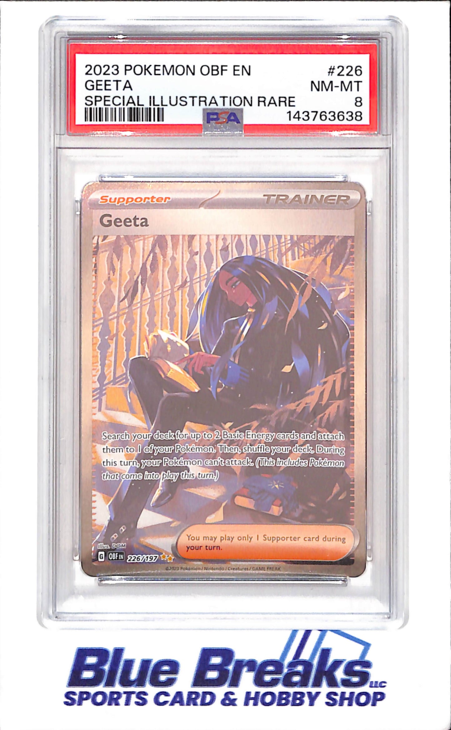 2023 Pokemon - Geeta - Special Illustration Rare - Obsidian Flames - PSA 8 - #226/197
