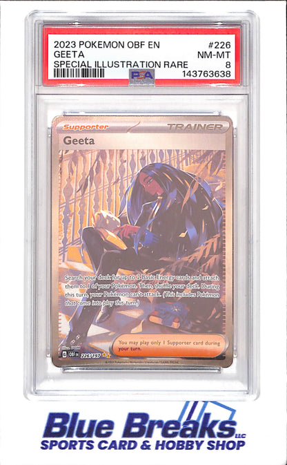 2023 Pokemon - Geeta - Special Illustration Rare - Obsidian Flames - PSA 8 - #226/197