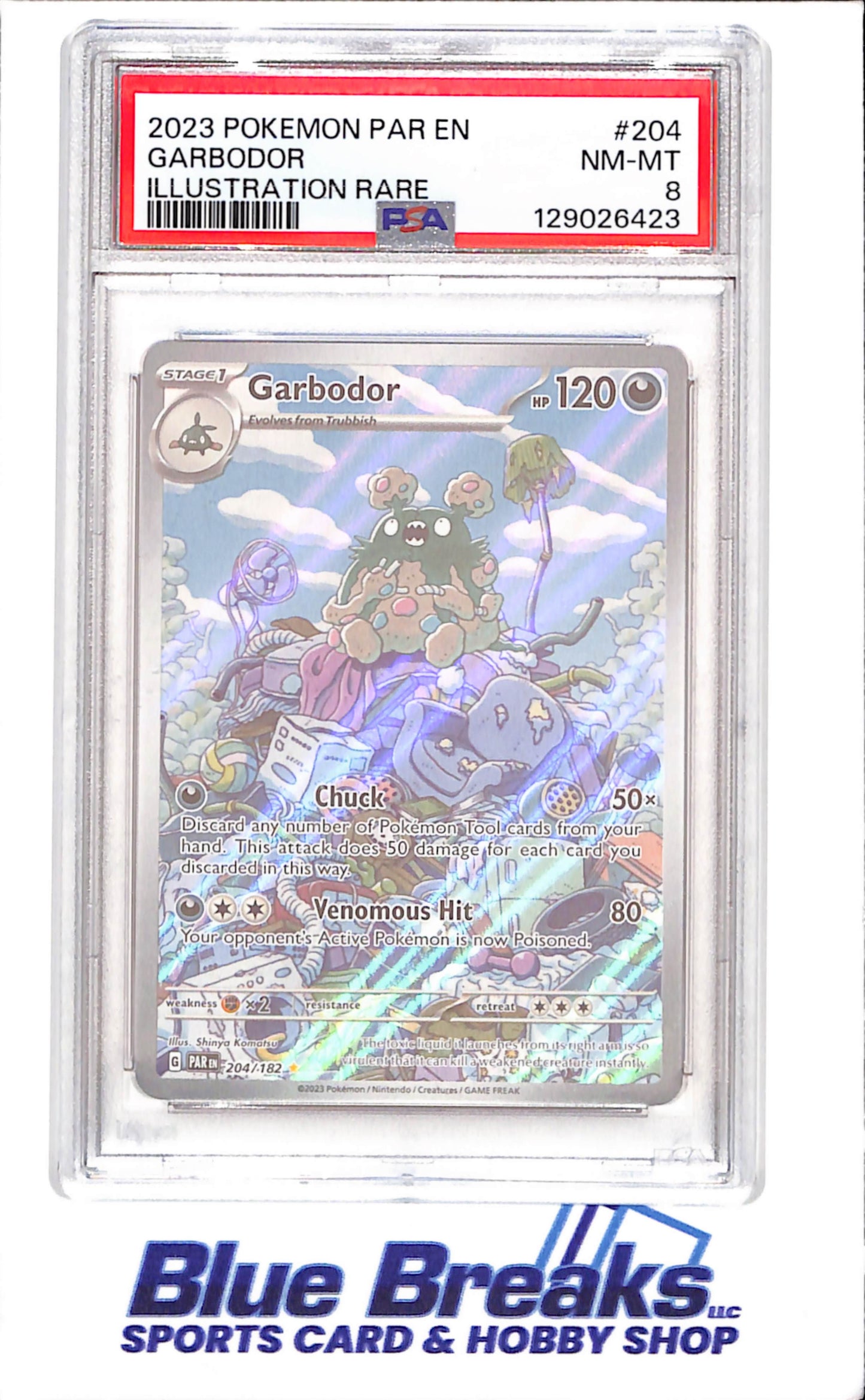 2023 Pokemon - Garbodor - Special Illustration Rare - Paradox Rift - PSA 8 - #204/182