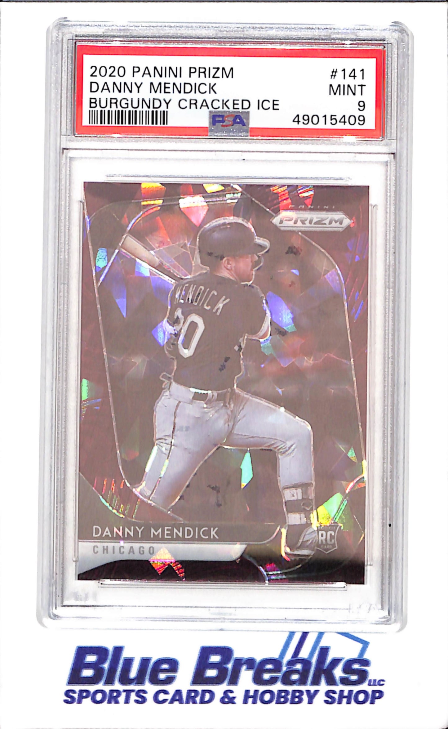 2020 Panini Prizm - Danny Mendick - Burgundy Cracked - RC - 17/25 - PSA 9 - Chicago White Sox - Baseball - #141