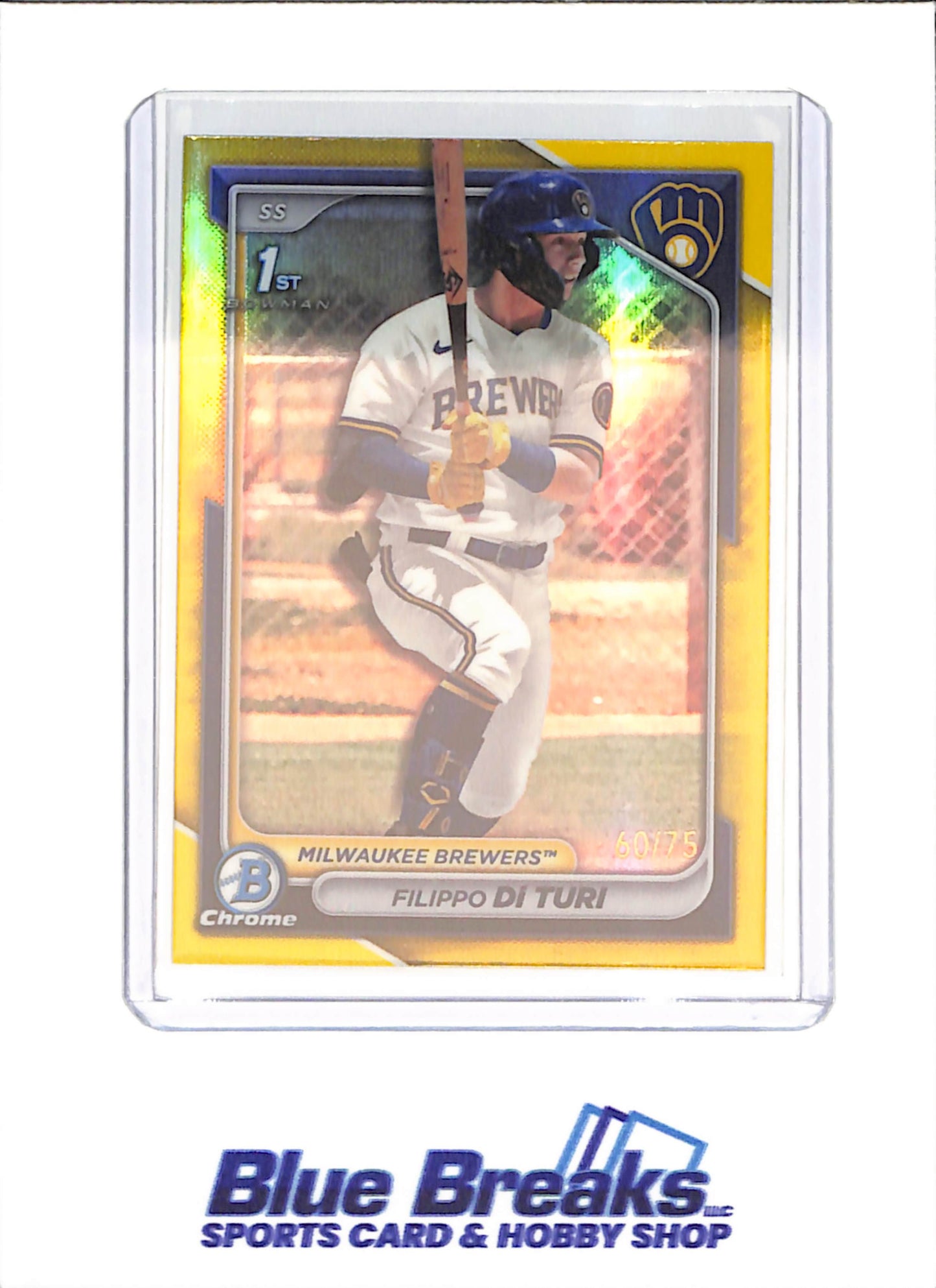 2024 Bowman Chrome - Filippo Di Turi - 1st Bowman - 60/75 - Milwaukee Brewers - Baseball - #BCP-101 - drop