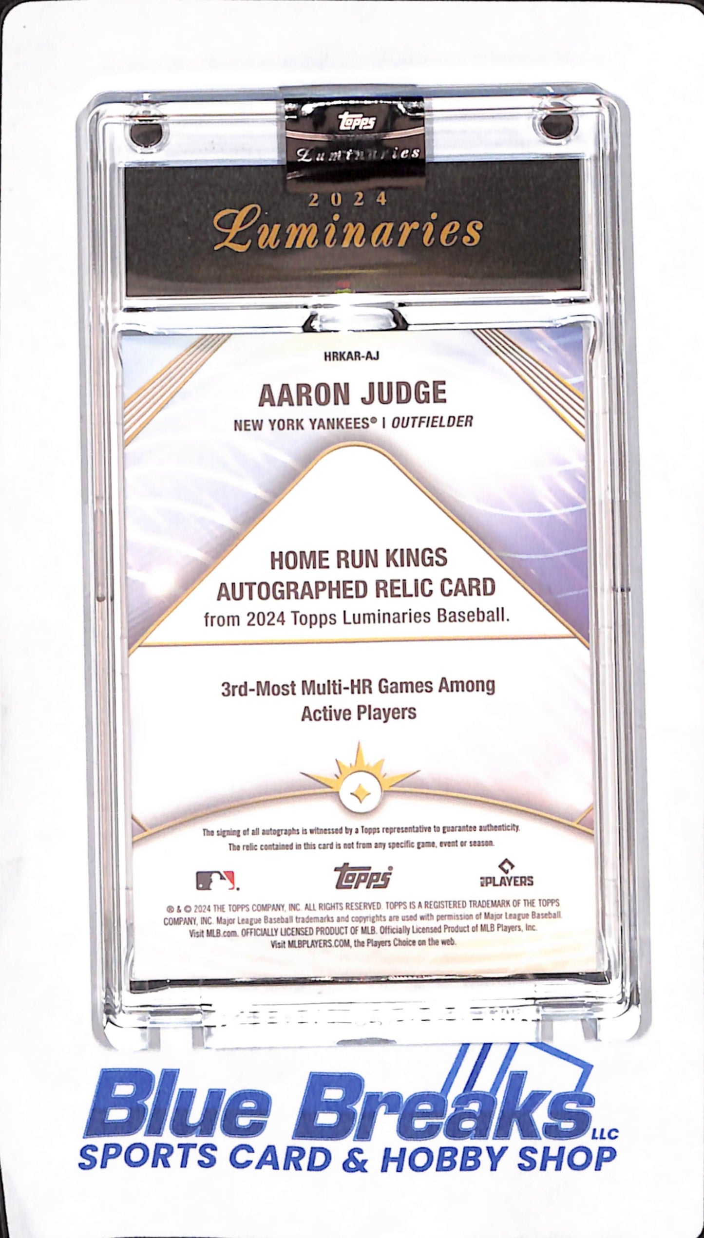 2024 Topps Luminaries - Home Run Kings - Aaron Judge - auto relic - 15/15 - #HRKAR-AJ - baseball - Yankees