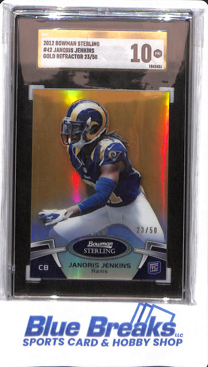 2012 Bowman Sterling - Janoris Jenkins - # 42 - St Louis Rams - Football - Gold Refractor - 23/50