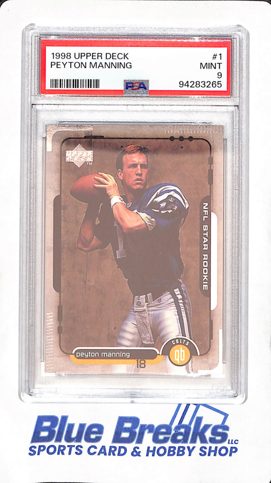 1998 Upper Deck - NFL Star Rookie - Peyton Manning - #1 - PSA 9 - football - Colts