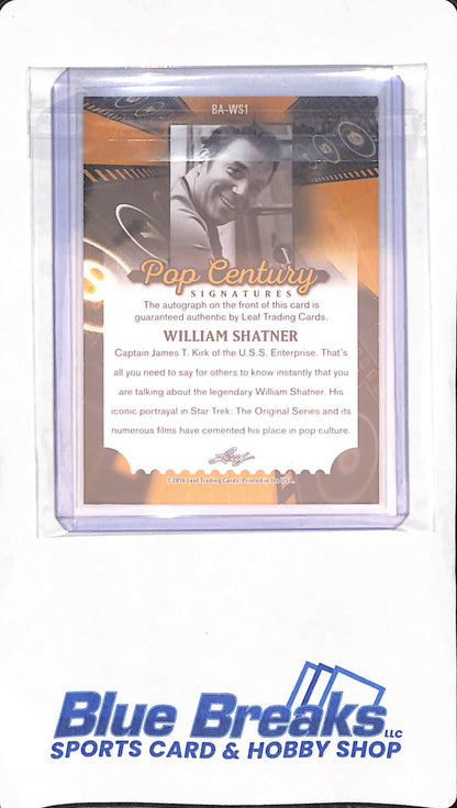 2016 Leaf Pop Century Signatures - William Shatner - auto - #BA-WS1 - entertainment