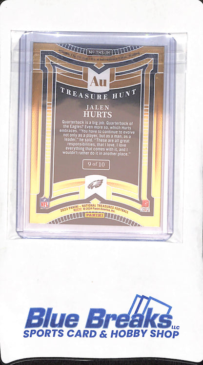 2023 Panini - National Treasures - Treasure Hunt - AU - Jalen Hurts - 9/10 - #THS-JH - football - Eagles