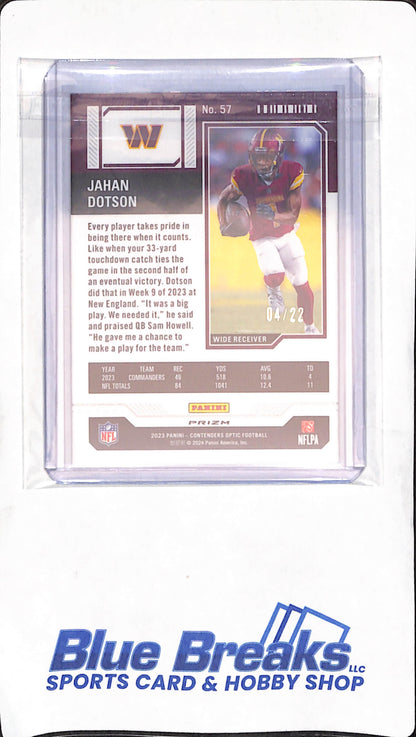 2023 Panini Contenders Optic - Season Ticket - Cracked Ice - Jahan Dotson - 04/22 - #57 - football - Commanders