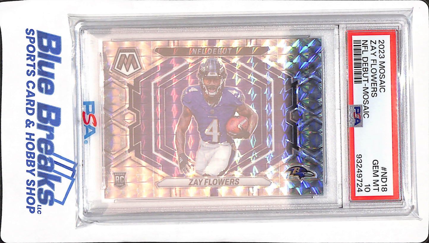 2023 Panini Mosaic - NFL Debut Mosaic - Day Flowers - RC - #ND-18 - PSA 10 - football -Ravens
