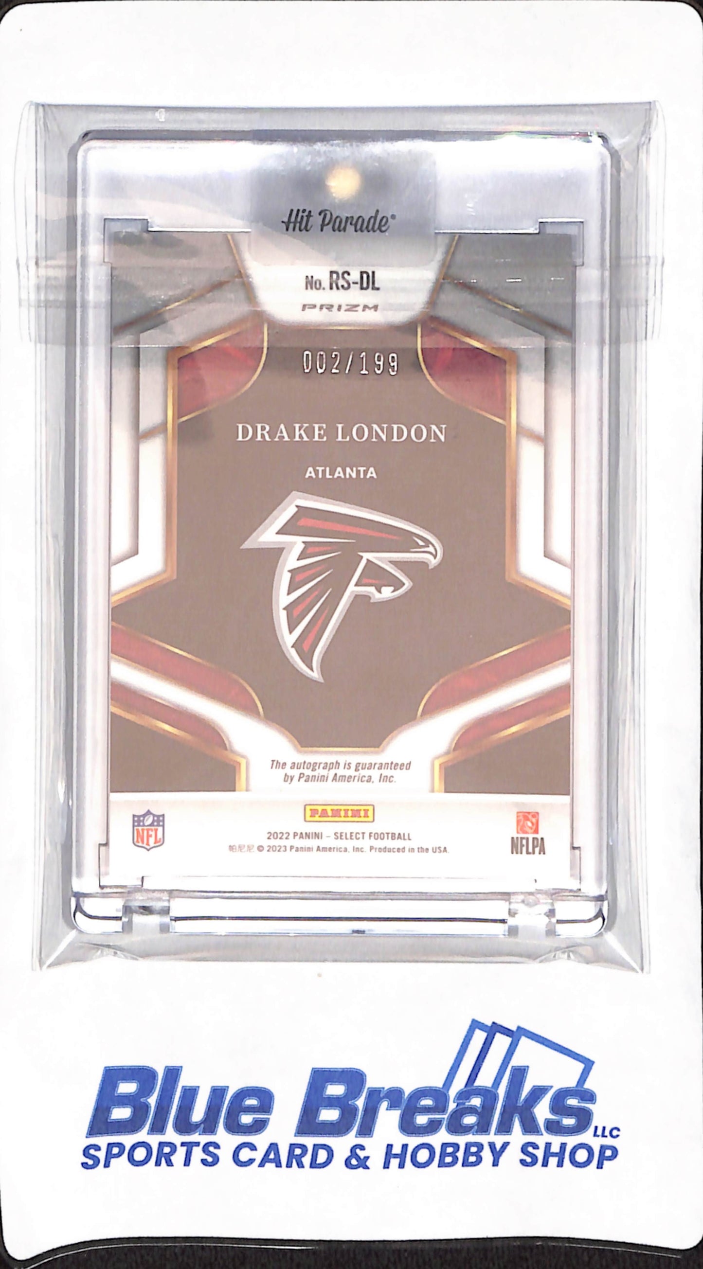 2022 Panini Select - Drake London - auto - 002/199 -RC - #RS-DL - football - Falcons