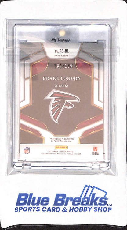 2022 Panini Select - Drake London - auto - 002/199 -RC - #RS-DL - football - Falcons