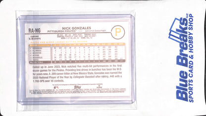 2024 Topps Chrome - Lava Lamp - Nick Gonzales - auto - 223/299 - RC - #RA-NG - baseball - Pirates