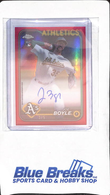 2024 Topps Chrome - red - Joe Boyle - auto - 3/5 - RC - #RA-JBY - baseball - Athletics