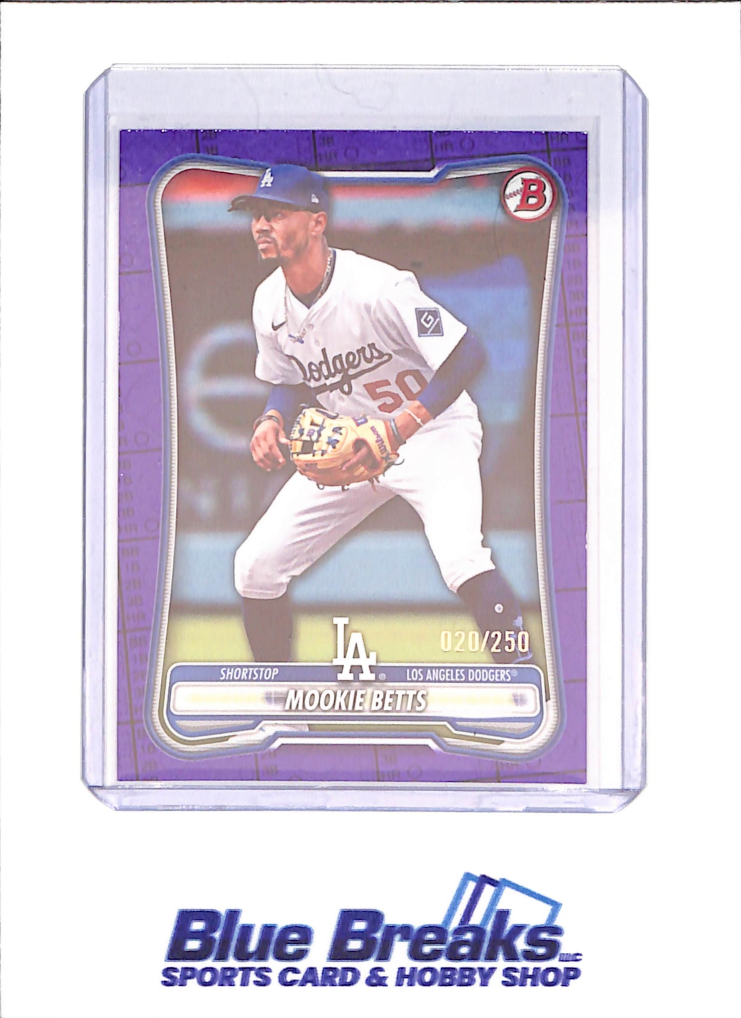 2026 Bowman - Mookie Betts - Purple Pattern - 20/250 - Los Angeles Dodgers - Baseball - #81