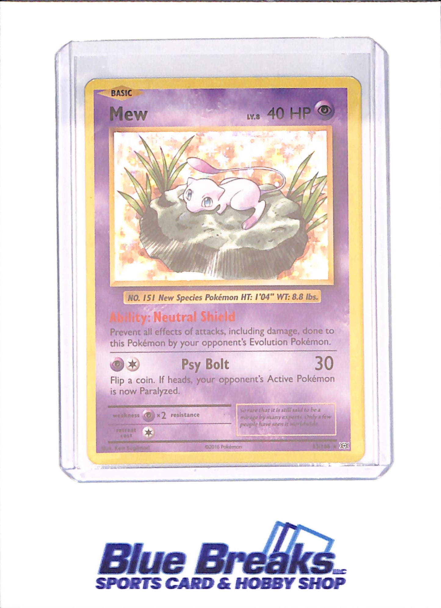 2016 Pokemon - Mew - Holo - XY Evolutions - 53/108