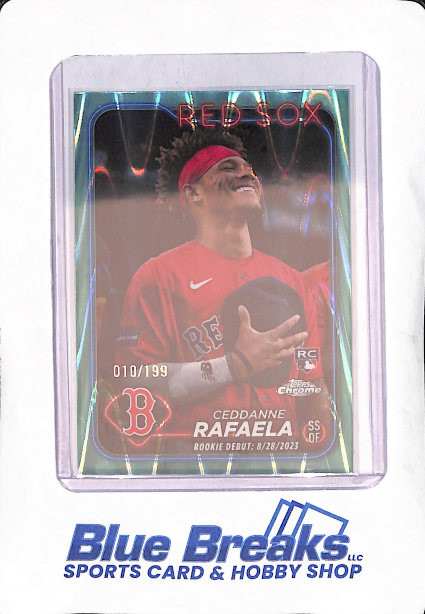 2024 Topps Chrome - Ceddanne Rafaela - Rookie Debut - Aqua Wave refractor - Boston Red Sox - Baseball - 10/199 - #USC44