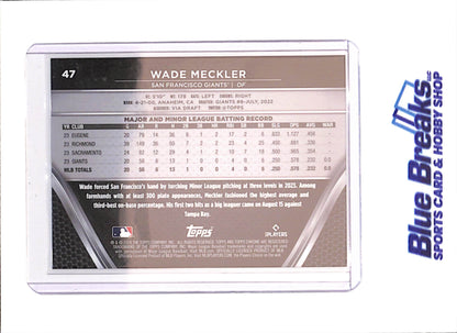 2024 Topps Chrome Black - Wade Meckler - RC - 25/75 - San Francisco Giants - Baseball - #47 - drop