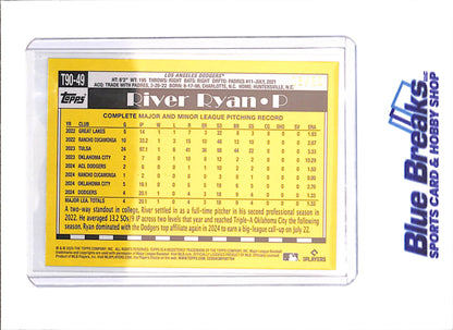 2025 Topps - River Ryan - RC - Gold Crackle Foilboard - 8/50 - Los Angeles Dodgers - Baseball - #T90-49 - drop