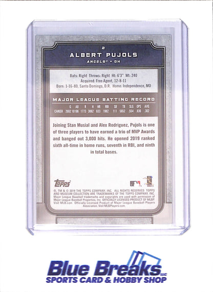 2019 Topps Museum Collection - Albert Pujols - 54/150 - Los Angeles Angels - Baseball - #2 - drop