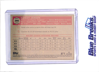 2021 Topps Chrome Platinum Anniversary - Kenley Jansen - 3/5 - Los Angeles Dodgers - Baseball - #344 - drop