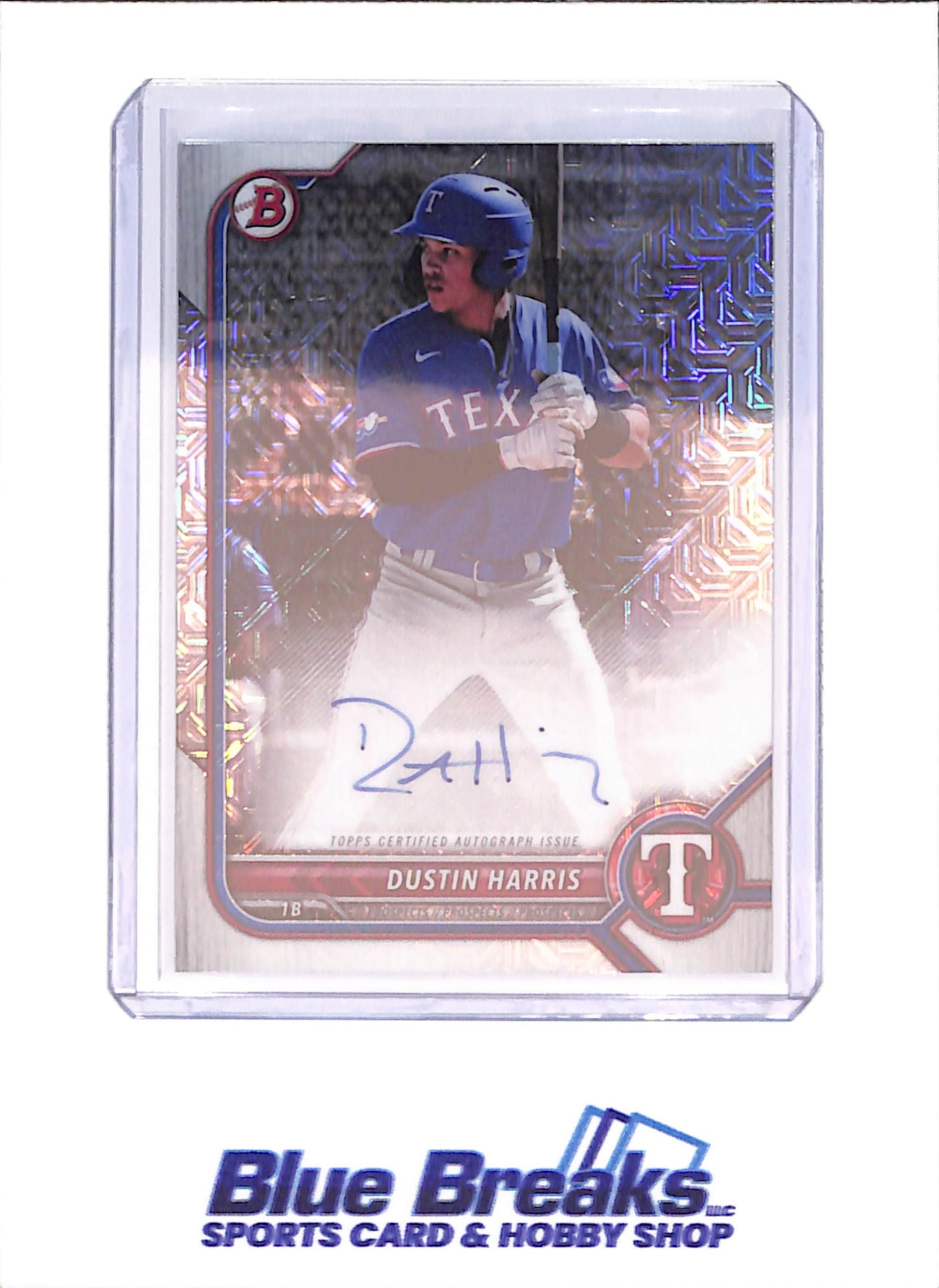 2022 Bowman Chrome - Dustin Harris - Mojo Autograph - Texas Rangers - Baseball - #BCMA-DH - drop