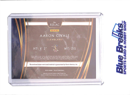 2020 Panini Select - Aaron Civale - Relic - Rookie - Cleveland Guardians - Baseball - #RJS-AC - drop