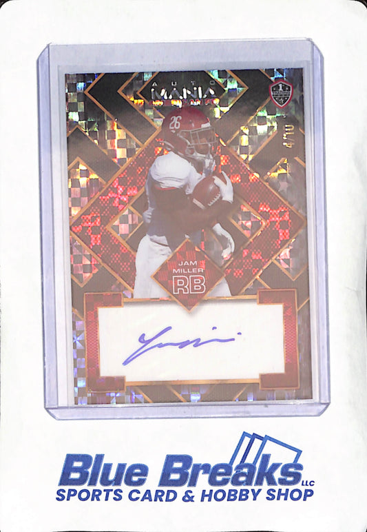 2024 Wild Card Auto Mania - Jam Miller - Autograph - 4/10 - Alabama - Football - #AMASQ-JM