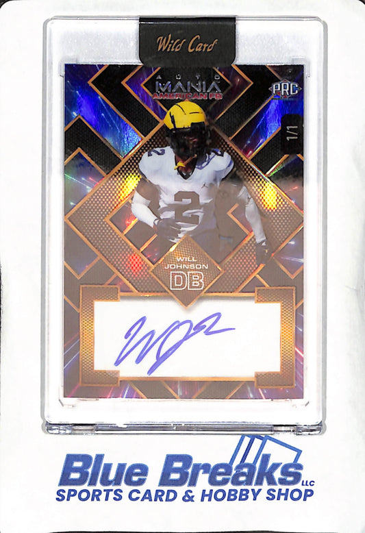 2024 Wild Card Auto Mania - Will Johnson - Autograph - Michigan Wolverines - Football - 1/1 - #AMASQ-W3