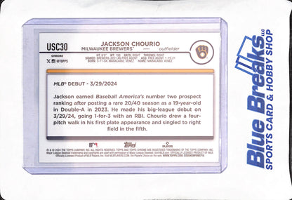 2024 Topps Chrome  - Jackson Chourio - Rookie Debut Wave - Milwaukee Brewers - Baseball - #USC30