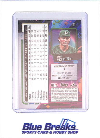 2024 Topps Chrome Cosmic - Tyler Soderstrom - RC - Oakland Athletics - Baseball - #37 - drop