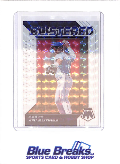 2022 Panini Mosaic - Whit Merrifield - Blistered - 22/25 - Kansas City Royals - Baseball - #BL-11 - drop