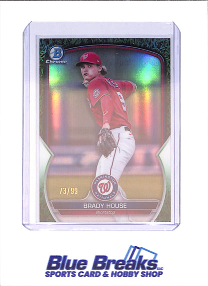 2023 Bowman Chrome - Brady House - 73/99 - Washington Nationals - Baseball - #BCP-68 - drop