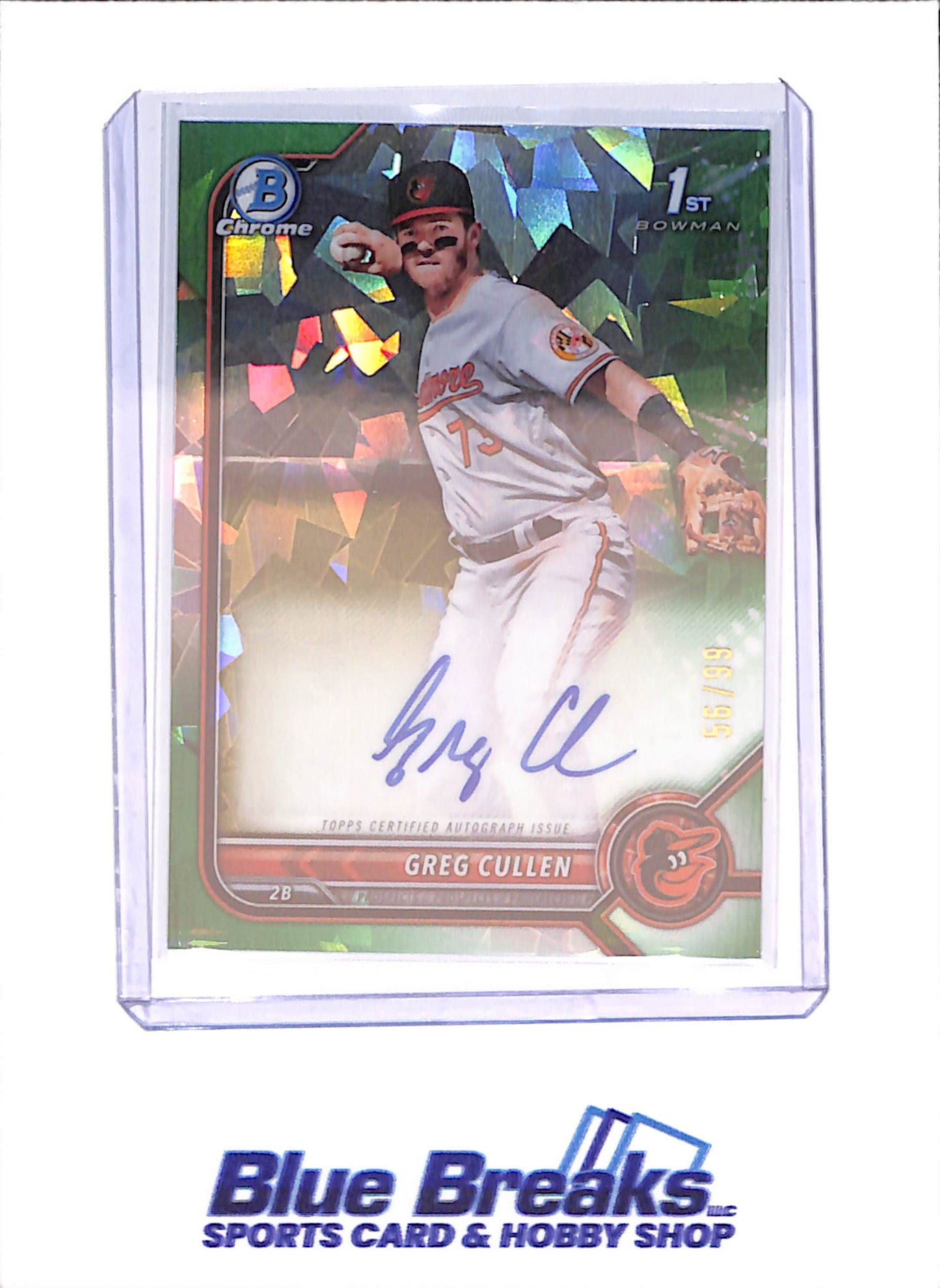 2022 Bowman Chrome Sapphire - Greg Cullen - 1st Bowman Autograph - 59/99 - Baltimore Orioles - Baseball - #CPA-GC - drop