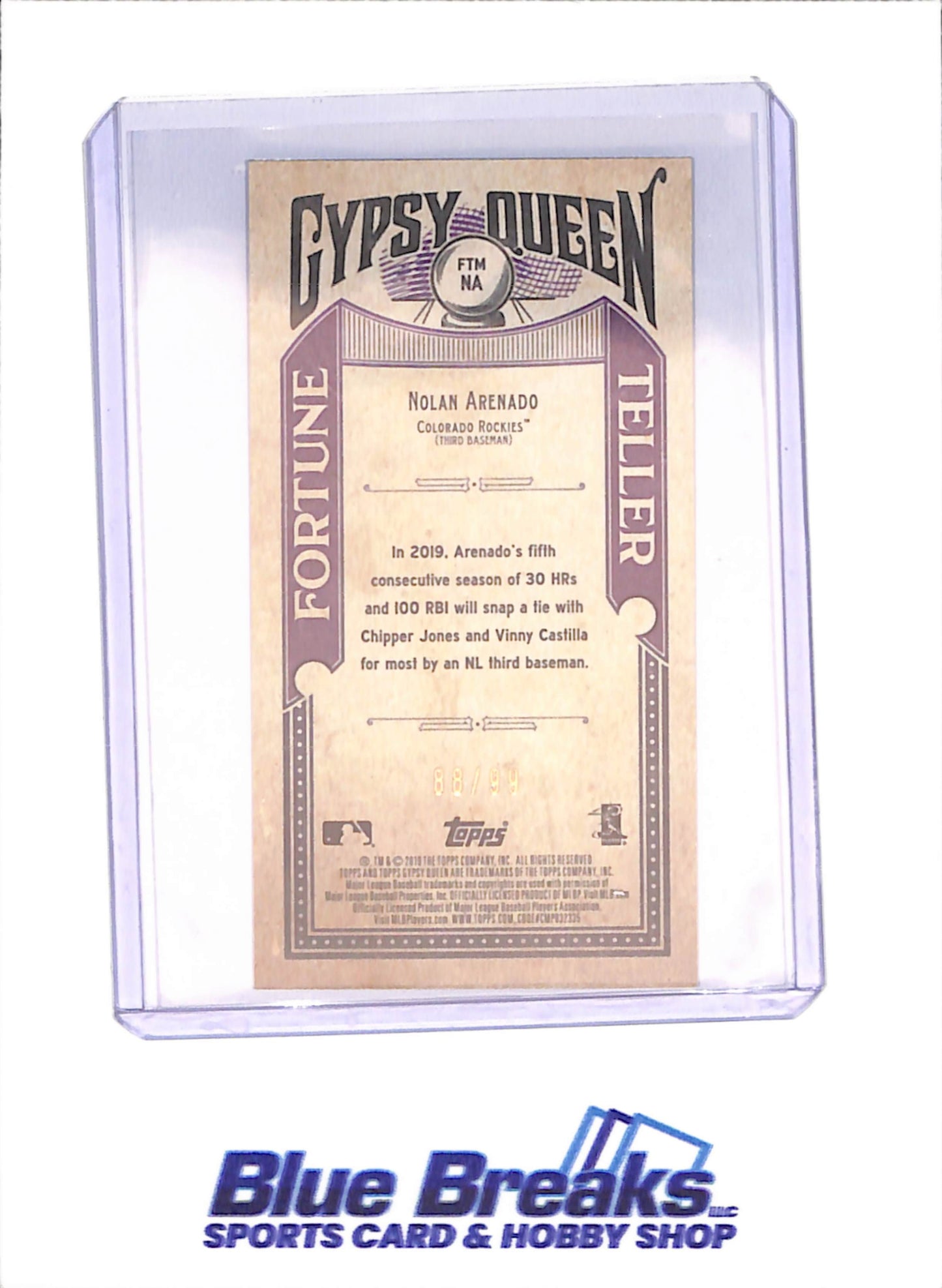 2019 Topps Gypsy Queen - Nolan Arenado - Fortune Teller - 88/99 - Colorodo Rockies - Baseball - #FTM-NA - drop